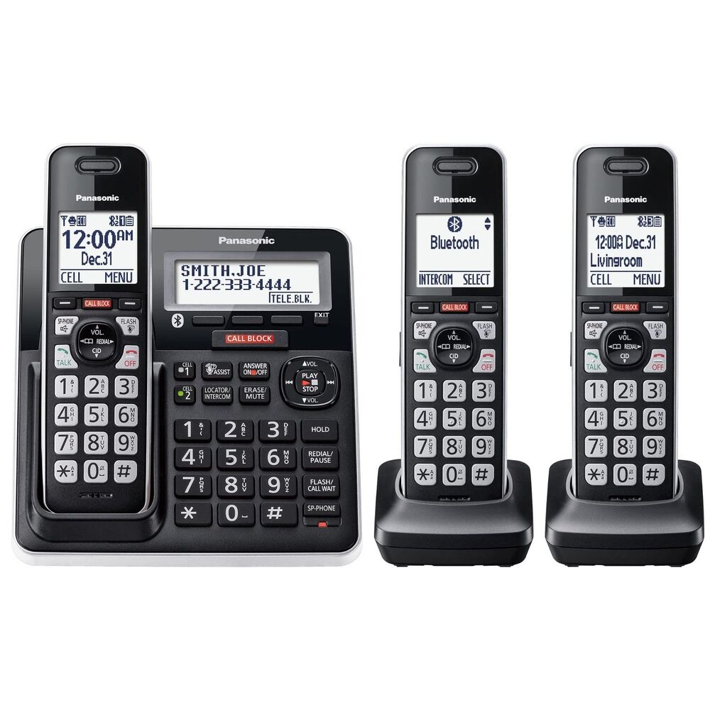 Panasonic KX-TGF973B Link2Cell Bluetooth Cordless Phone 3 Handsets Call Block OB